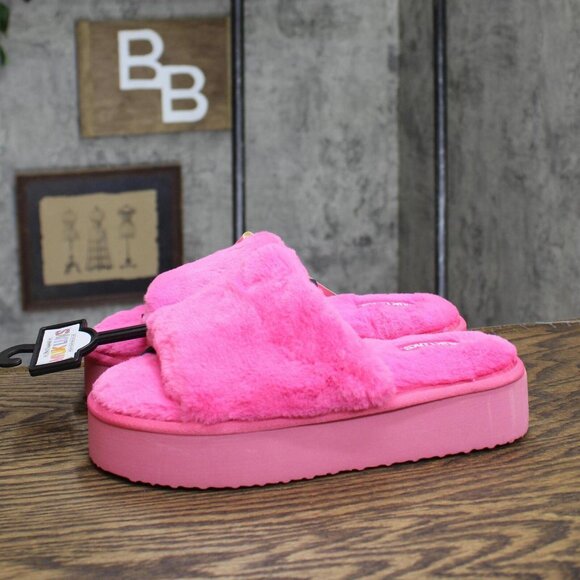 NWT Muk Luks Women's Platform Slide Slippers 1100291 S Pink - Picture 3 of 7